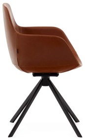 Koňakovohnedé čalúnené jedálenské kreslá v súprave s podrúčkami 2 ks Tissiana – Kave Home