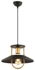 Luster na lanku 1xE27/40W/230V čierna/zlatá