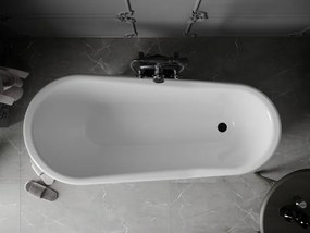 Mexen Retro, voľne stojaca vaňa 170 x 75 cm, biela, čierne nohy, 53251707500-70