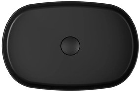 Sapho Sapho, INFINITY OVAL keramické umývadlo na dosku, 55x36 cm, matna čierna, 10NF65055-2N