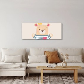 Obraz - Medvedík s korunkou (120x50 cm)