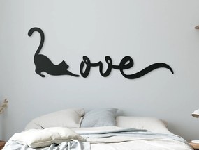 drevko Drevená nálepka na stenu Love Rozmer obrazu: 31,5 x 89 cm, Farba dekorácie: Čierna