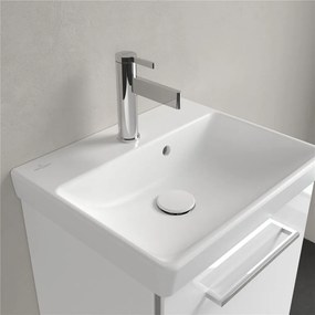 VILLEROY &amp; BOCH Avento závesné umývadielko s otvorom, s prepadom, 450 x 370 mm, Stone White, s povrchom CeramicPlus, 735845RW