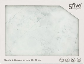 Doska na krájanie Glass Marble, biela, 40x30 cm