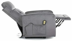 Polohovacie kreslo Lennox II Velvet, sivá