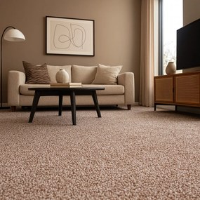 Spoltex, Koberec metráž Leon 11344 Hnedý, na mieru, šíře 3m,4m, hnedá, filc, chodba / predsieň