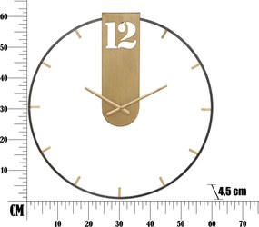 Kovové nástenné hodiny Goldy 60 cm čierne/zlaté