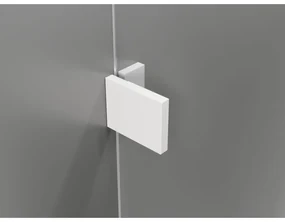 Mexen Lunar T, pravý výklopný sprchový kút 140 x 120 cm, 8mm číre sklo, biely profil, 834T-140-120-20-00-P