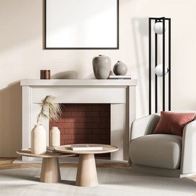 Stojacia lampa Diego, 2x biele sklenené tienidlo, b