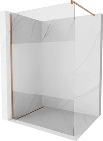 Mexen Kioto, sprchová zástena Walk-In 70 x 200 cm, 8mm číre sklo-námraza, medený matný profil, 800-070-101-65-35