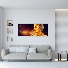 Obraz - Zlatý makeup (120x50 cm)