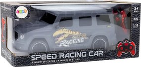 LEAN Toys Diaľkovo ovládané RC auto s dinosaurom v mierke 1:10, sivé