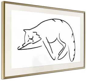 Artgeist Plagát - Cat's Dreams [Poster] Veľkosť: 45x30, Verzia: Zlatý rám s passe-partout
