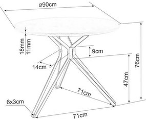 Jedálenský stôl Colt II, dub / čierna