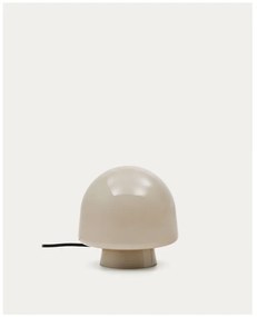 Stolová lampa sivobéžová so skleneným tienidlom (výška 20 cm) Reig – Kave Home