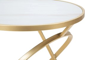 Odkladací stolík Glam 50 cm zlatý/mramor
