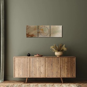 Obraz - Textúrovaná abstrakcia (s hodinami) (90x30 cm)