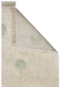 Kaki krémový prateľný ručne tkaný bavlnený detský koberec 120x160 cm Hippy Dots Olive – Lorena Canals