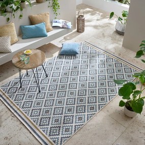 Žlto-modrý vnútorný a vonkajší koberec 120x170 cm Zia Trellis – Flair Rugs