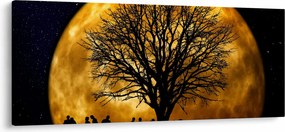 Obraz mesiace a siluet (120x50 cm)