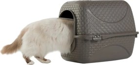 BAMA Mačacia krytá toaleta PRIVE, hnedá