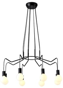 Luster na lanku BASSO 8xE27/40W/230V čierna