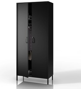 Čierna šatníková skriňa FLAVIO Modern 800 x 1850 x 450 mm