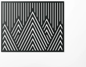 drevko Minimalistický drevený obraz Štíty hôr Rozmer obrazu: 32,5 x 40 cm, Farba dekorácie: Čierna