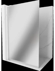 Mexen Kioto L nástenná sprchová stena Walk-in 100 x 200 cm, zrkadlo, biela - 800-100-103-20-50