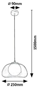 Rabalux 72275 moderný závesný luster Elowen, dymová, G9, 1x max. 5W