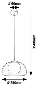 Rabalux 72275 moderný závesný luster Elowen, dymová, G9, 1x max. 5W