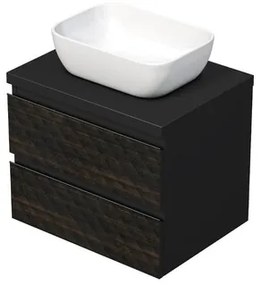 Kúpeľňová skrinka s krycou doskou SAT Cube Way 60x47,5x46 cm hnedá mat CUBE3D46602ZHKD