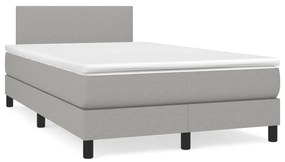 Boxspring posteľ s matracom a LED, svetlosivá 120x190 cm, látka 3270025