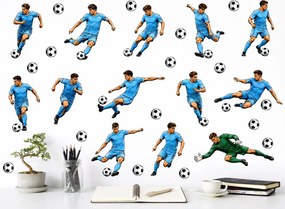 Sada futbalistov, farba podľa želania futbalové nálepky na stenu list 45 x 44 cm