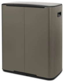 Sivý nášľapný oceľový odpadkový kôš na triedený odpad 60 l Bo – Brabantia