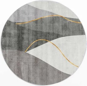 Protišmykový koberec NOVO sivý kruh