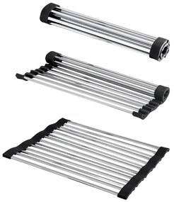 Gamma Gamma, rolovacia rohož na drez 37 x 34,7 cm, čierna-chrómová, GMA-ZLE000214