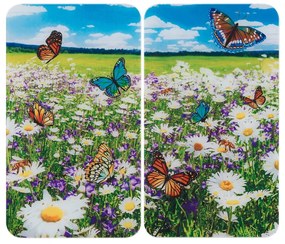 Kryty na sporák z tvrdeného skla v súprave 2 ks 52x30 cm Summer Meadow – Maximex