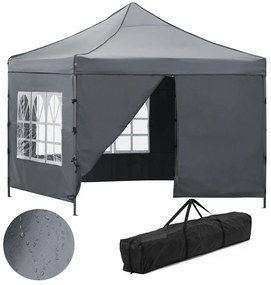 Obchodný stan 3×3 m – tmavosivý, záhradný pavilón na podujatia a catering Springos GP0005