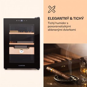 Klarstein El Presidente 37, humidor na cigary, 37 l, 2 zásuvky, 1 priehradka z cédrového dreva