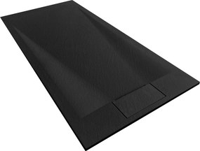 Obdĺžniková sprchová vanička z SMC kompozitu REA BAZALT 80x120 cm, čierna