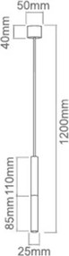 Open Design OR80841 - Závesný luster SLIMI na lanku 1xG9/3,5W/230V biela/zlatá