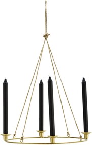 MADAM STOLTZ Závesný svietnik Gold Round Candle Holder