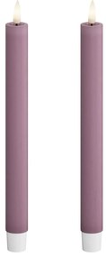 DeluxeHomeart Vysoké LED sviečky Light Purple – set 2 ks