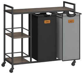 Koš na prádlo Vasagle Asas 100 l černý/šedý/hnědý