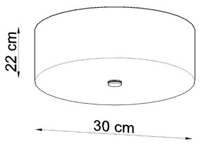 Stropné svietidlo Skala, 1x biele textilné tienidlo, (biele sklo), (fi 30 cm)
