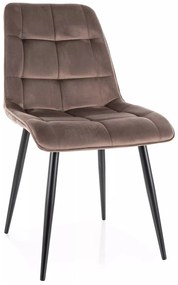 Sametová jídelní židle Tanis cappuccino/černá