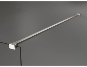 Mexen Kioto+, sprchová zástena Walk-In s poličkou a vešiakom 140 x 200 cm, 8mm číre sklo biely vzor, brúsená oceľ profil, 800-140-121-97-85