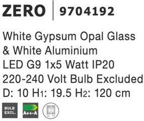 Moderný luster Zero 10 biele