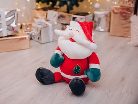 Plyšový SANTA 25 x 55 cm s detskou dekou 110 x 170 cm vo vnútri červený